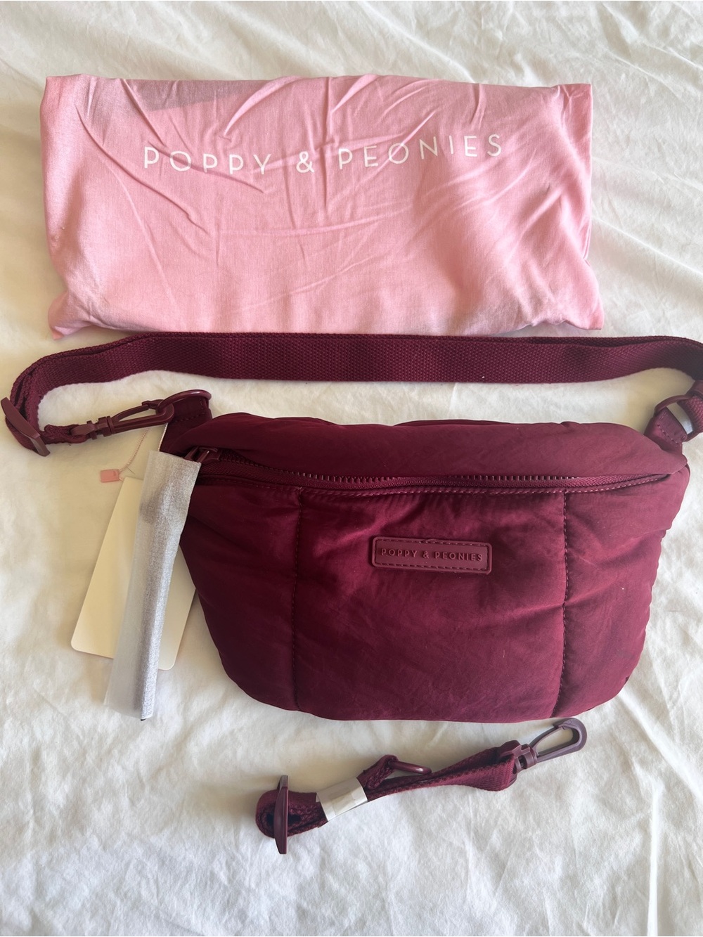 Poppy & Peonies Berry Nylon Quilted Sidekick